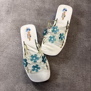 Y2k Jelly Floral Platform Slide Sandals